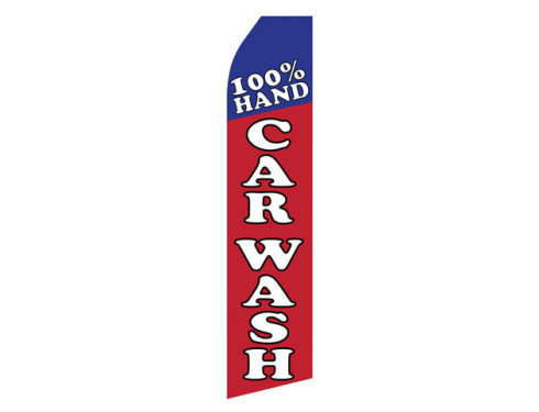 100% Hand Car Wash Econo Stock Flag