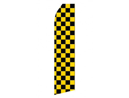 Black and Yellowed Checkered Econo Stock Flag