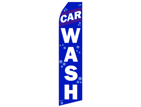 Blue Car Wash Econo Stock Flag