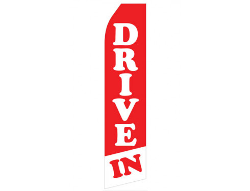 Red and White Drive In Econo Stock Flag