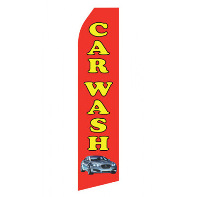 Red Car Wash Econo Stock Flag