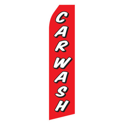 Red Car Wash Econo Stock Flag