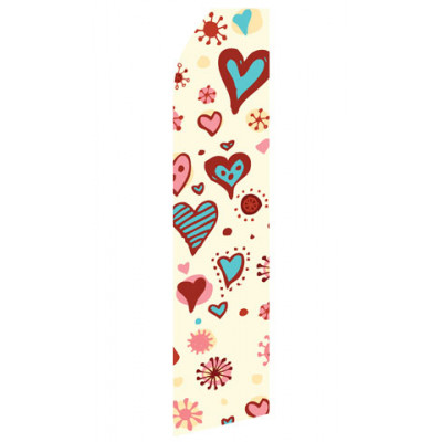 Heart Design Econo Stock Flag