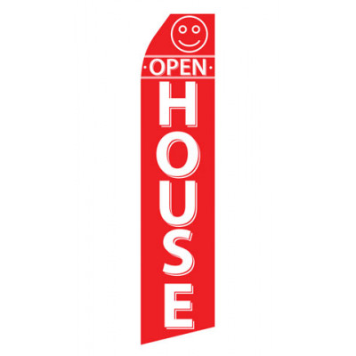 Red Open House Econo Stock Flag