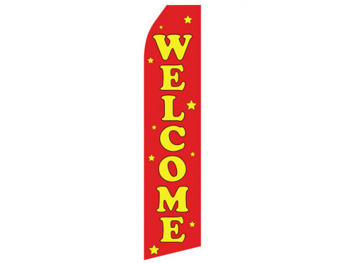 Red Welcome Econo Stock Flag