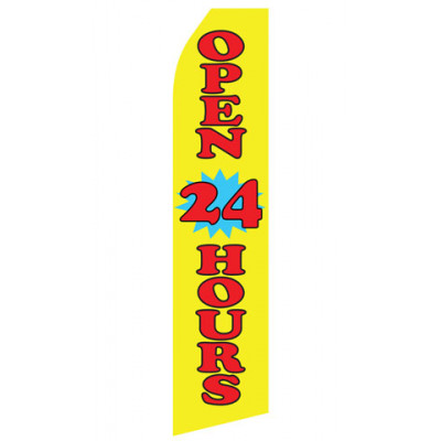 Yellow Open 24 Hours Econo Stock Flag