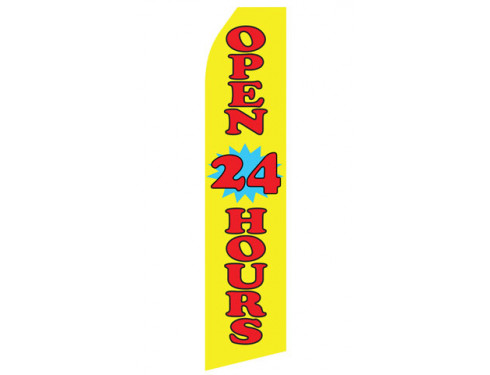 Yellow Open 24 Hours Econo Stock Flag