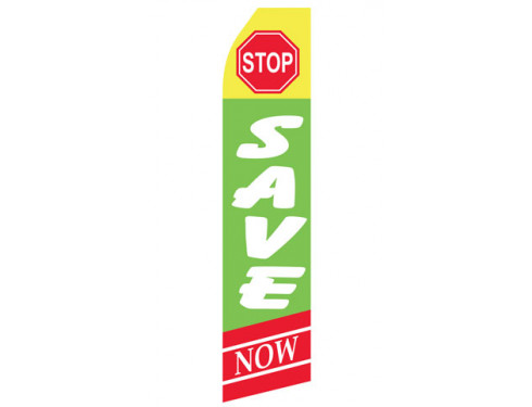 Stop Save Here Econo Stock Flag