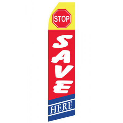 Stop Save Here Econo Stock Flag